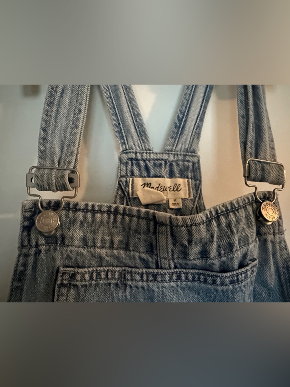 Madewell Light Blue Denim Short Overalls - Picture 6 of 6